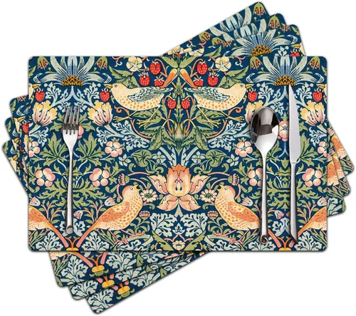Vista 20 de Juego de 4 manteles individuales de cuero sintético con efecto mármol - Manteles individuales resistentes al calor para mesa de comedor