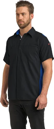 Vista 11 de Red Kap Camisa de manga corta Performance Plus para hombre con tecnología OilBlok Malla negra/carbón