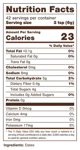 Vista 7 de Azúcar de dátiles (1 bolsa de 8.8 onzas) 8.82 oz D'Vash Dátiles secos molidos totalmente naturales, polvo, vegano, paleo, sustituto del azúcar