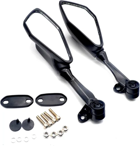 Vista 2 de Espejos retrovisores de motocicleta para Kawasaki para Ninja125 250 300 400 650 1000 para H2 H2r para Zx6r para Ninja plegable espejos ajustables