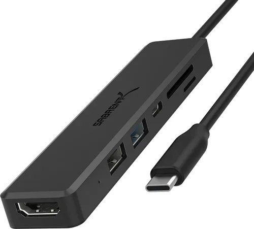 Vista 10 de SABRENT Hub de datos USB 2.0 de 4 puertos con interruptores de alimentación individuales con LED iluminados [no se admite la carga] para Mac y PC