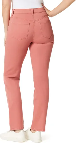 Vista 4 de Gloria Vanderbilt - Pantalones de mezclilla Amanda clásicos de tiro alto y pierna cónica petite para mujer Begonia Bloom