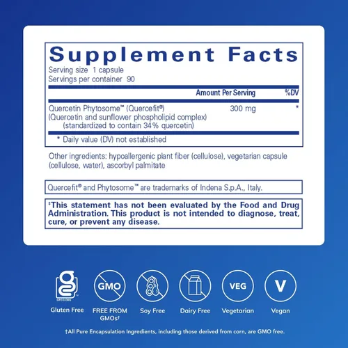 Vista 2 de Pure Encapsulations Quercetin UltraSorb Apoyo celular, inmune y cardiovascular de absorción mejorada 90 cápsulas