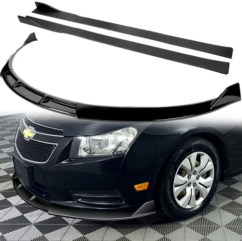 Vista 8 de Q1-TECH, 9 piezas de extensión de labio de parachoques delantero y faldones laterales difusores compatibles con Chevrolet Chevy Cruze 2011 2012 2013