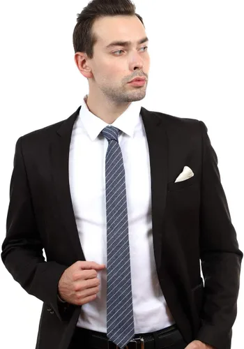 Vista 24 de JESLANG Corbata de algodón y lino de 2.56 pulgadas para hombre, perfecta para ocasiones formales e informales