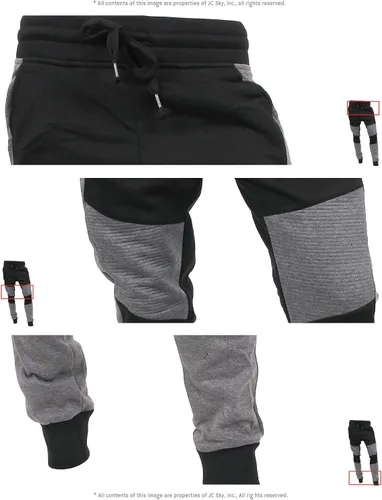 Vista 5 de Hat and Beyond - Pantalones de entrenamiento para hombre (forro polar, ajuste ajustado, casual, elástico)
