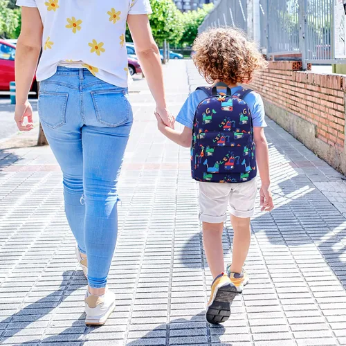 Vista 6 de Zicac Mochila para niños y niñas de 12 pulgadas, mini mochila para niños para la escuela y viajes, mochila preescolar para jardín de infantes, Azul