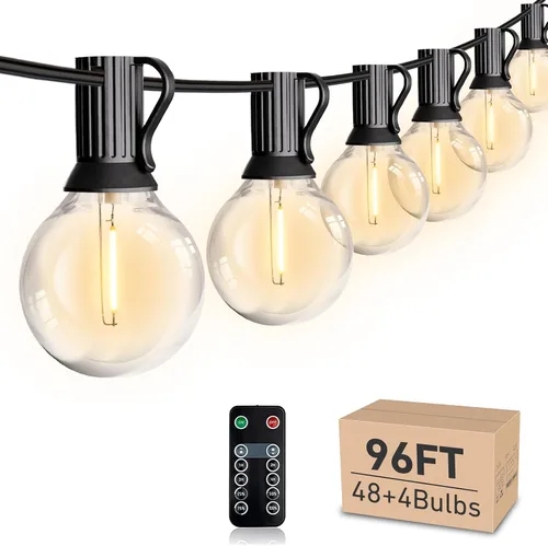 Vista 9 de HISTAR Cadena de luces LED para exteriores de 30 pies con control remoto