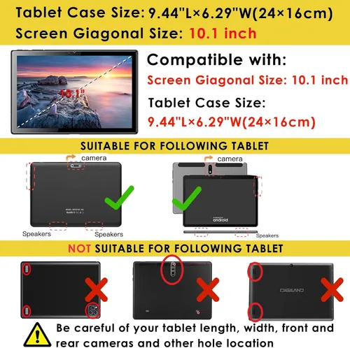 Vista 2 de DETUOSI Feonal - Funda de silicona de 10 pulgadas con correa para el hombro y lápiz capacitivo, funda para tablet con soporte multiángulo, funda