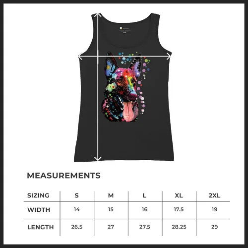 Vista 7 de Tee Hunt Dean Russo - Camiseta sin mangas para mujer, diseño de pastor alemán