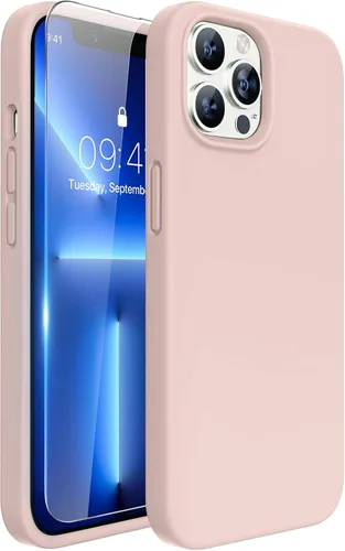Vista 33 de Miracase Funda diseñada para iPhone 13 Pro Max con protector de pantalla, [forro de microfibra suave antiarañazos], funda protectora de silicona