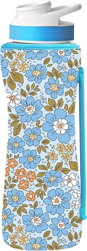 Vista 27 de Funda estampada de 22 onzas compatible con botellas de agua Cirkul para botellas de plástico y acero inoxidable, neopreno de 22 onzas, material que