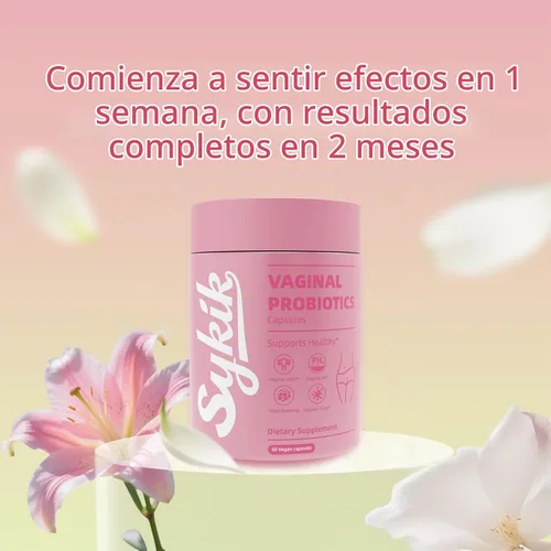 Vista 5 de Sykik Probióticos vaginales para mujer con prebióticos y mezcla de lactobacillus, equilibrio de pH, 60