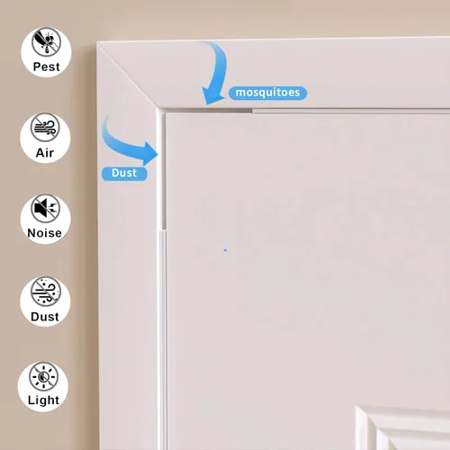 Vista 6 de Burlete Sello para Puerta Blanco, 1 Pulgada de Ancho X 1/4 Pulgada de Grosor, Sello de Ventana de Aire Acondicionado, Cinta de Espuma Autoadhesiva