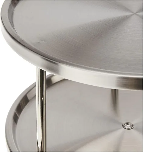 Vista 5 de Estilo Lazy Susan de acero inoxidable - diseño de 2 niveles, gira 360 º