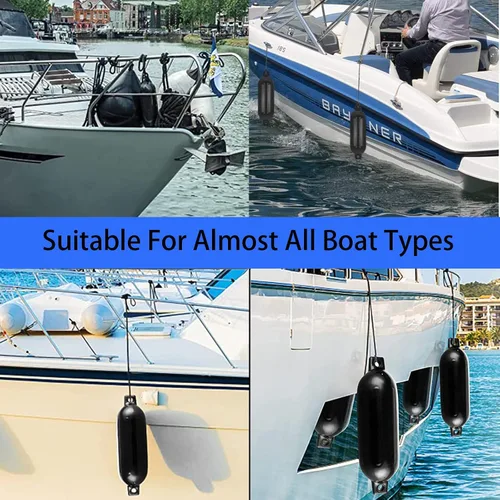 Vista 7 de ISURE MARINE Paquete de 4 fundas para parachoques de barcos (negro, varios tamaños)