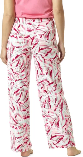 Vista 2 de HUE Pantalón largo de pijama de punto estampado para mujer, Lotus - Golpes de amor