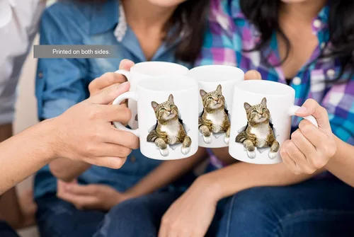 Vista 6 de Winston & Bear - Taza de café de cerámica con diseño de gato tabby pensativo - Regalo para amantes de los gatos - Perfecto para cumpleaños