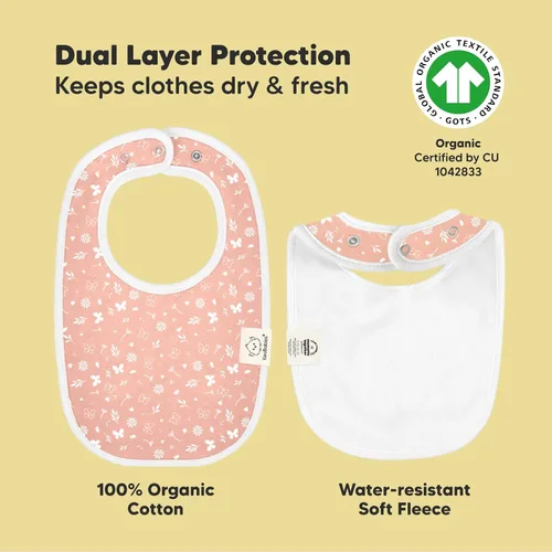 Vista 3 de KeaBabies Paquete de 8 baberos orgánicos para niñas y niños y 5 paños de muselina para eructos para bebés, niños y niñas, baberos de dentición