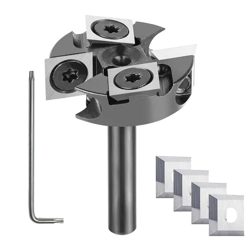 Vista 15 de SpeTool CNC Spoilborad Surfaing Router Bit 1" Diámetro de corte 2+2 Flautas con 1/4" Shank Router Planificación Dado Limpieza Cepilladora Bit