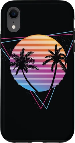 Vista 25 de Palm Sunset 80s Vibe Retrowave Synthwave Aesthetics - Carcasa para iPhone 16