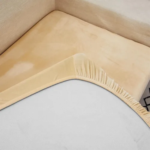 Vista 8 de OKYUK Fundas para sofá modular, universales, resistentes al desgaste, de terciopelo en forma de L, fundas de sofá separadas para sofá seccional Beige