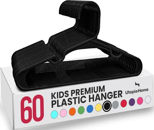 Vista 36 de Utopia Home - Perchas para niños, paquete de 20 perchas para armario de bebé de 11.5 pulgadas, color rosa bebé Perchas de plástico para bebés Se