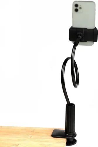Vista 4 de Soporte para teléfono, soporte para cama y cuello de cisne Adjustable Flexible 360° Rotation Cell Phone Clip Holder Lazy Bracket Mount for All