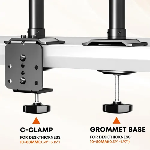 Vista 6 de PUTORSEN Soporte de escritorio para monitor de pie sentado para pantallas de 17 a 32 pulgadas, brazo articulado de movimiento completo ajustable