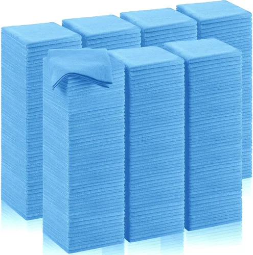 Vista 13 de Oudain 200 piezas de paño de limpieza de microfibra, toallas de microfibra de 40,6x40,6 cm para auto, súper absorbentes, trapos de limpieza