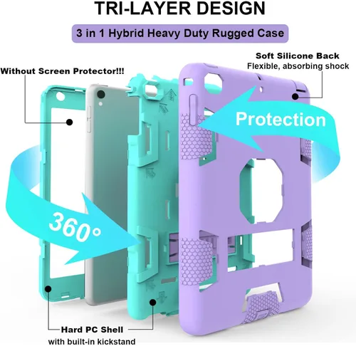 Vista 2 de CCMAO Funda para iPad mini 5 2019, iPad mini 4 2015, funda protectora híbrida resistente a prueba de golpes para iPad mini 5ª/4ª generación 7.9