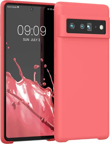 Vista 12 de kwmobile Funda Compatible con Google Pixel 6 Pro - Funda de teléfono de silicona TPU con acabado suave - Azul Arrecife