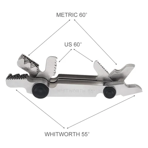 Vista 4 de Medidor de tornillo métrico e imperial y estadounidense SAE + 51 unidades de calibre de rosca America SAE