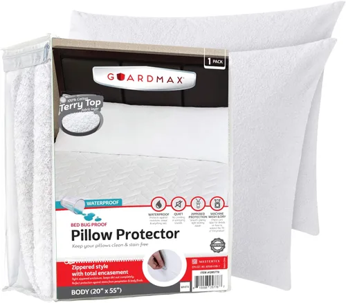 Vista 18 de Guardmax Protector de almohada de algodón de rizo con cremallera, tamaño estándar, paquete de 2 unidades, 100% impermeable, a prueba de chinches, a