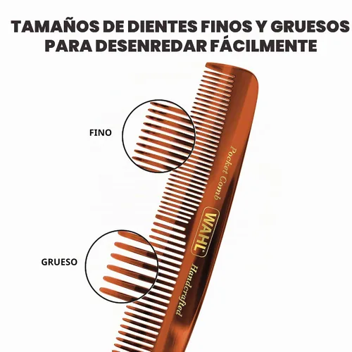Vista 3 de Wahl Peine de bolsillo hecho a mano para barba, bigote y cabello