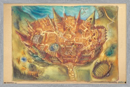 Vista 13 de Trends International The Wizarding World: Harry Potter - Póster de pared con mapa de Hogwarts, 14.725 x 22.375 pulgadas, versión enmarcada de madera