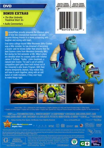 Vista 2 de Monsters University (DVD) por walt disney studios home entertainment
