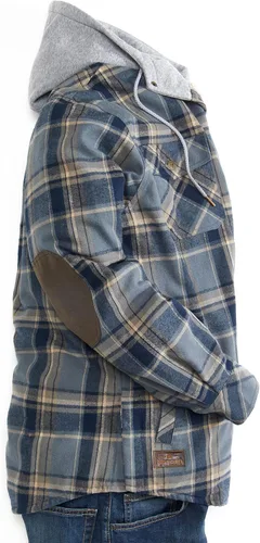Vista 3 de Venado Northwoods - Chaqueta tipo camisa con capucha de transporte oculto, abrigo de trabajo para hombre