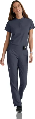 Vista 4 de BARCO Grey's Anatomy Spandex Stretch Direct - Camiseta médica para mujer, cuello a presión