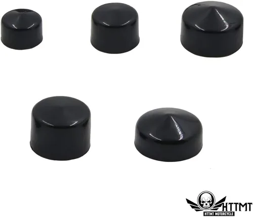 Vista 4 de MT247-001-BK - Tapas de pernos negros compatibles con Harley FLT FLH 2007-2013