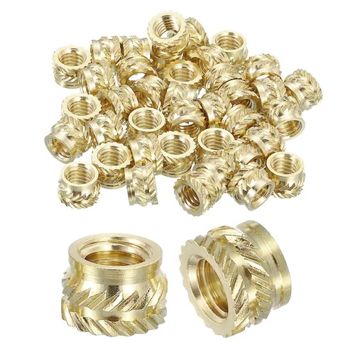 Vista 63 de uxcell Tuercas de inserción moleteadas, 100 piezas M1 x 1.5mm L x 2mm DE 3D Impresión de latón Tuercas de inserción roscadas hembras Insertos