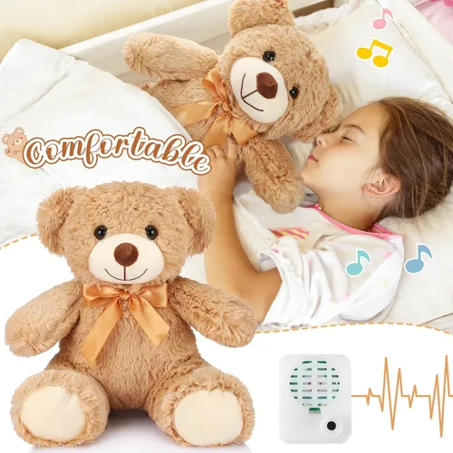Vista 6 de Liliful Oso de Peluche de 12 Pulgadas con Grabación de Voz Memorial Oso de Peluche Grabable Conmemorativo de 30 Segundos Animal de Peluche Grabadora