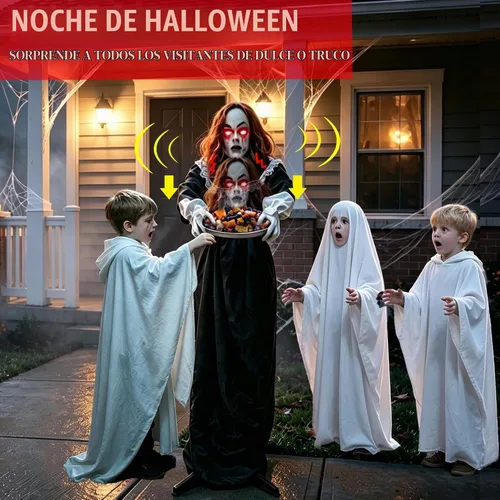 Vista 6 de 5.3 Ft Scary Halloween Animatronics Decorations Outdoor Life Size Maid