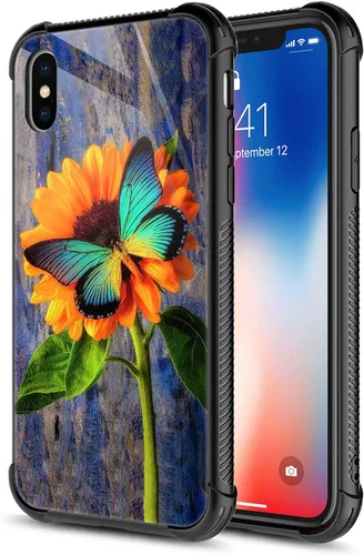 Vista 28 de CARLOCA Funda compatible con iPhone Xs, diseño gráfico a prueba de golpes, antiarañazos, protección contra caídas para iPhone X/XS Familia de jirafa