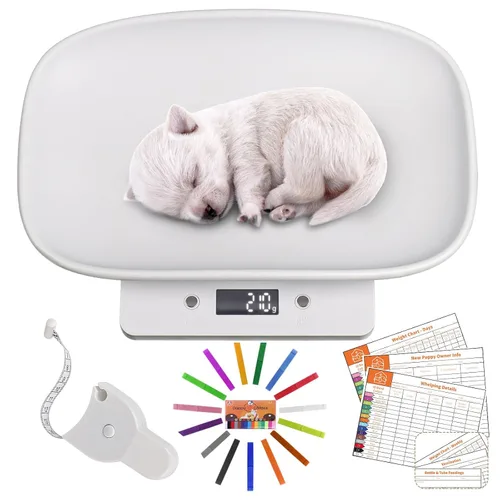 Vista 12 de Báscula digital para animales pequeños para pesar con cinta métrica, báscula para cachorros al nacer, pesa tu gatito, conejo con alta precisión