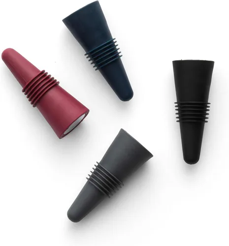 Vista 3 de Rabbit Tapones para botellas, juego de 4, multicolor y sellador de champán y vino (negro terciopelo)