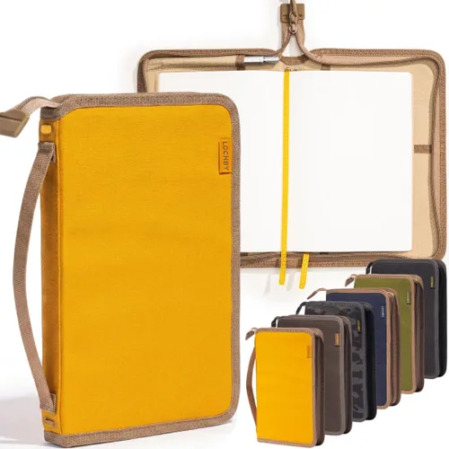 Vista 42 de LOCHBY® Carpeta Field A5 Cubierta de carpeta de 6 anillas Lona encerada resistente al agua Diseño plano Sistema A5 apto para recargar