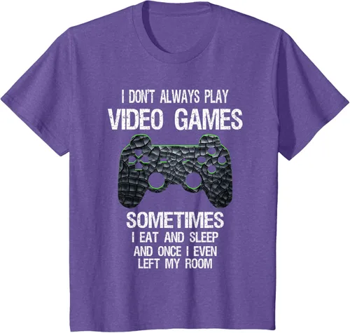 Vista 65 de Funny Gamer Video Games - Camiseta para niños y adolescentes, ajuste clásico, color negro, mezcla de algodón, Negro