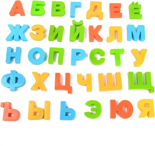 Vista 7 de BOHS Letras magnéticas del alfabeto ruso, juego en imanes de refrigerador, pizarra blanca, mesa, juguete educativo de aprendizaje para niños, 33