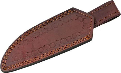Vista 7 de Szco Supplies Cuchillo de caza exótico de madera torcida naranja de 8 pulgadas con funda